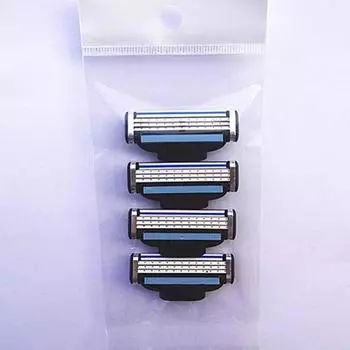 4 шт. совместимых ручных трехслойных бритвенных лезвий MACH для мужских бритв, держателей инструментов 4Pcs with bag