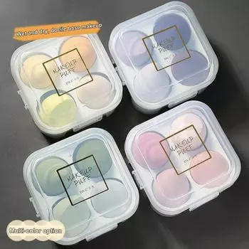 4 шт. спонж для макияжа без латекса, тональная основа, жидкая пудра, нанесение крема, косметический спонж, блендер для женщин, профессиональные инструменты для макияжа розовый