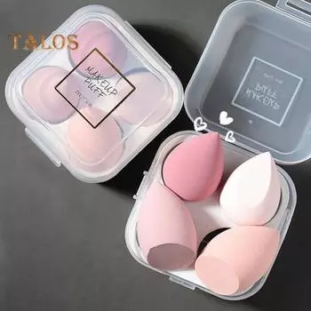 4 шт. спонж для макияжа без латекса, тональная основа, жидкая пудра, нанесение крема, косметический спонж, блендер для женщин, профессиональные инструменты для макияжа зелёный