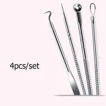 4 шт., средство для удаления пятен от прыщей и комедонов из нержавеющей стали, инструмент для удаления черных точек 4pcs(set)