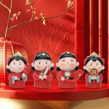 4 шт. Статуэтка свадебной пары, фигурка жениха и невесты, подарки для влюбленных