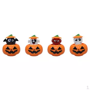 4 шт. Статуэтка тыквы на Хэллоуин, качающаяся скульптура призрака, украшение стола, забавная фигурка для книжной полки