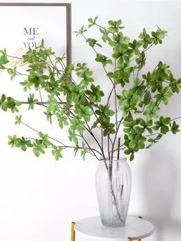 4 шт., стебли искусственной зелени, стебли фикуса, веточка фикуса, искусственные ветки фикуса, спрей для листьев, искусственные растения для декора домашнего офиса S зелёный