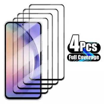 4 шт. стекло для Samsung Galaxy A54 закаленное стекло для Samsung Galaxy A54 A14 A24 A34 A04 Защитная пленка для экрана телефона For Samsung A12 чистый