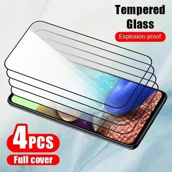 4 шт. стекло для смартфона Samsung A10/A20/A30/A40/A50/A60 защитная пленка A70/A80/A01/A11/A21/A41/A51/A91 закаленное стекло For Samsung A12 чистый