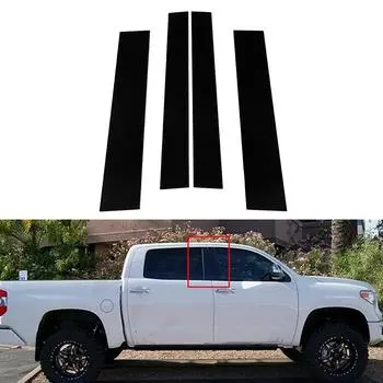 4 шт. стойки для окон, молдинг, наклейка, наклейка для Toyota Tundra Crew Max Cab/Double Cab 2007-2020, автомобильные аксессуары