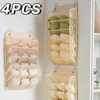 4 шт. сумка для хранения нижнего белья, подвесная сумка для хранения бюстгальтеров, настенный органайзер для хранения, вешалка для домашнего шкафа, сумки для хранения