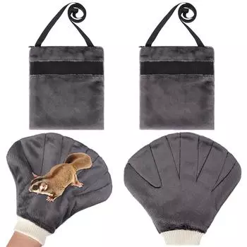 4 шт. сумка для связывания сахарного планера и рукавицы спальный мешок для маленьких животных на открытом воздухе дышащий с плечевым ремнем перчатки для обработки укусов