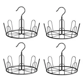 4 шт. Сушилка для обуви Высокая прочность Большая грузоподъемность Многоцелевая вешалка для обуви Органайзер для хранения с крючком чёрный