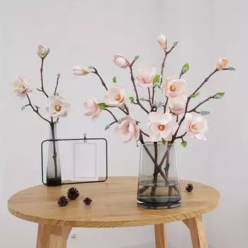 4 шт. Свадебный букет из искусственных цветов магнолии, свадебный букет из искусственных цветов для годовщины свадьбы, вечеринки, домашнего офиса, сада, свадебного декора белый