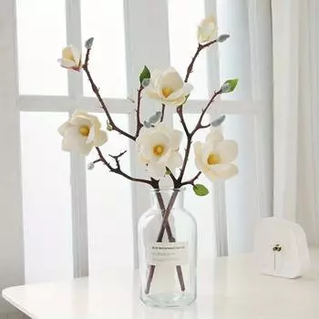 4 шт. свадебный искусственный цветок магнолии свадебный букет искусственный свадебный цветочный букет для свадебной годовщины вечеринки домашний офис сад свадебный декор белый