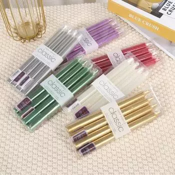 4 шт. свечи-столбы, бытовые черные свечи, украшения в европейском стиле, длинные столбы, цветные гальванизированные подсвечники чёрный