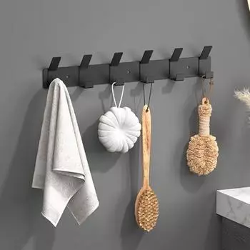 4 шт., сверхмощный настенный крючок из нержавеющей стали, винт для установки, спальня, ванная комната, вешалка для хранения одежды, шляпа, ключи, щетка для полотенец, многофункциональная 4pcs чёрный