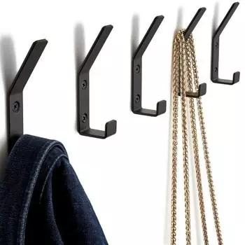 4 шт., сверхмощный настенный крючок из нержавеющей стали, винт для установки, спальня, ванная комната, вешалка для хранения одежды, шляпа, ключи, щетка для полотенец, многофункциональная 4pcs чёрный