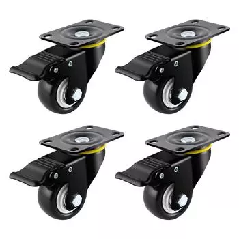 4 шт. Сверхпрочные колеса для мебели Маленькие колесики Колеса для тележки Бесшумные колесики Поворотные Одинарные колеса Легко установить C