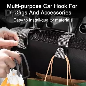 4 шт. сверкающие автомобильные крючки для кошелька, удобное решение для хранения, креативные автомобильные крючки со стразами для сумок, сумок 4pcs белый