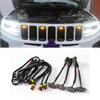 4 шт. светодиодная сигнальная лампа на решетку радиатора для Jeep Grand Cherokee 2003-2021 Raptor Style Aaa Car Lights CHINA