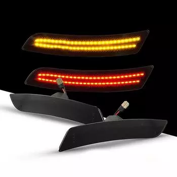 4 шт. светодиодные автомобильные аксессуары янтарные передние боковые габаритные огни красные задние боковые фары подходят для Chevrolet Camaro 2016-2024