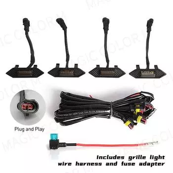 4 шт. светодиодные фары на решетку радиатора для Toyota RAV4 2019 2020 2025 2025 передняя решетка предупреждение DRL дневные ходовые огни дневные ходовые огни автомобильные аксессуары