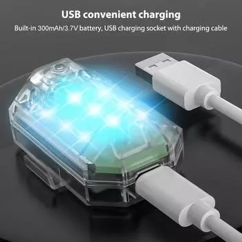 4 шт. светодиодные стробоскопы для автомобилей, предупреждающие огни, перезаряжаемые ночные огни для самолетов с 7 лампами 4pcs прозрачный