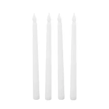 4 шт. светодиодные свечи бездымные беспламенные безопасные экологически чистые теплый свет электрические светодиодные конусные белый