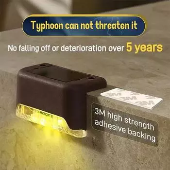 4 шт. светодиодных солнечных светильников для лестниц, водонепроницаемых, для ограждения двора, ночников для украшения террасы в саду