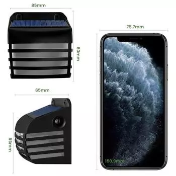 4 шт. светодиодный настенный светильник на солнечных батареях, наружная водонепроницаемая решетка, светящееся освещение, украшение сада, солнечные светильники, лестницы, забор, солнечный свет Warm White (2700-3500K)