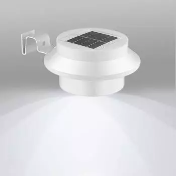 4 шт. Светодиодный уличный водонепроницаемый солнечный свет Супер яркий садовый декор Освещение Настенный светильник Вилла Балкон Лестница Гараж Забор Солнечные лампы White shell-white,1PC