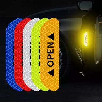 4 шт. светоотражающая наклейка на дверь автомобиля, предупреждение об открытии отражателя, наклейка на ленту, автомобильные аксессуары, наружная внутренняя наклейка на отражатель
