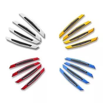 4 шт., светоотражающая полоса из углеродного волокна для дверей автомобиля, защита от царапин, бампер, полоса, декор синий