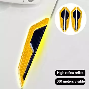 4 шт. светоотражающие наклейки на двери кузова внедорожника, предупреждающие о столкновении, защитные наклейки из углеродного волокна, автомобильные аксессуары, наклейки на автомобиль белый