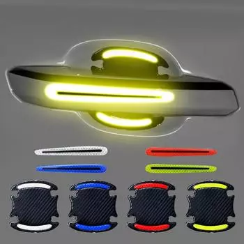 4 шт. светоотражающие предупреждающие наклейки на внешнюю дверную ручку автомобиля, универсальные наклейки на автомобильные аксессуары