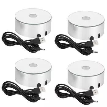 4 шт. световая основа для хрустального шара, светодиодный дисплей, подставка для украшения дома, красочный свет