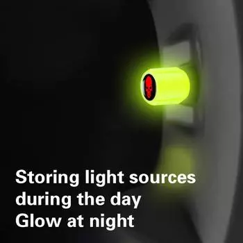 4 шт. светящиеся колпачки для автомобильных клапанов, флуоресцентные, светящиеся ночью, автомобильные, мотоциклетные, велосипедные, колесные, шинные, ступицы, светящиеся колпачки для стержней клапанов, декор жёлтый