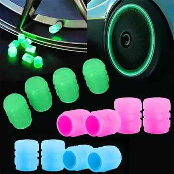 4 шт. светящиеся колпачки для вентилей автомобильных шин, пылезащитные колпачки для вентилей автомобильных шин, универсальные колпачки для воздушных вентилей колесных шин, декор для автомобиля розовый