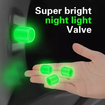 4 шт. светящиеся колпачки для вентилей шин для автомобиля, мотоцикла, велосипеда, ступицы колеса, инструмент для укладки, светящийся в темноте шток клапана, пылезащитный чехол для обода, аксессуар синий