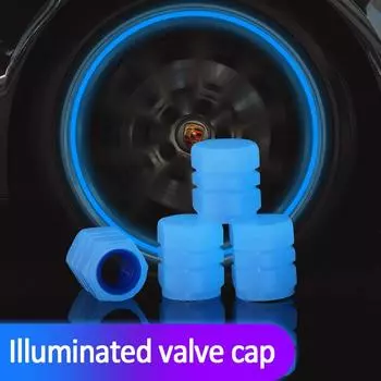 4 шт. светящиеся колпачки клапанов флуоресцентные красные ночные светящиеся автомобильные мотоциклетные велосипедные колеса стильные ступицы шин универсальные колпачки декор