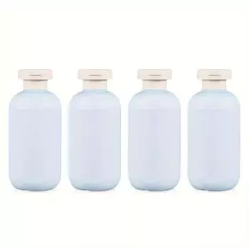 4 шт., сжимаемая полиэтиленовая плюшевая пустая бутылка из мягкого материала, многоразовый контейнер для дозирования лосьона, крема и косметики, синий, 200 мл 4PCS