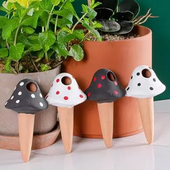 4 шт. Терракотовые шипы для полива в горошек Грибные садовые растения для отпуска с самополивом