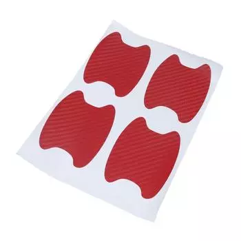 4 шт., текстура из углеродного волокна, дверная ручка автомобиля, чашка, защитные наклейки от царапин, внешняя водонепроницаемая наклейка на автодверную чашу