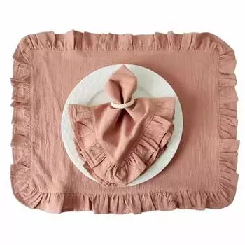 4 шт. тканевые салфетки 35x50 см с оборками, мягкие, ручная работа, хлопок для ужина, салфетки, салфетки для вечеринок, свадеб, украшения, чайное полотенце, винтаж 4PCS-35X50cm белый