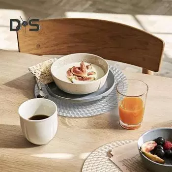 4 шт. тканые салфетки диаметром 18 см, термостойкие подставки для кухни, хлопковые веревочные коврики для стола, декор в стиле бохо-фермерского дома 4pcs кофейный