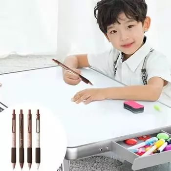 4 шт. тонкие гелевые ручки, гладкое письмо, удобная ручка, легко носить с собой, гелевые ручки для студентов, детские аксессуары коричневый