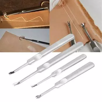4 шт. траншеекопатель для кожи из нержавеющей стали U/V, инструмент для резьбы по коже
