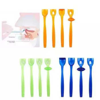 4 шт. тренажер для мышц полости рта, тренажер для мышц языка, портативный тренажер для мышц полости рта и губ, инструмент для восстановления при дизартрии зелёный