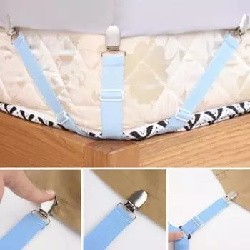 4 шт. Треугольные ремни для простыней, регулируемая конструкция, простая установка, нескользящие ремни для простыней, зажимы для простыней фиолетовый