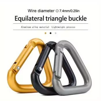4 шт. треугольный карабин для улицы, кемпинга и пешего туризма, брелок для ключей, пряжка для чайника, защелкивающийся зажим
