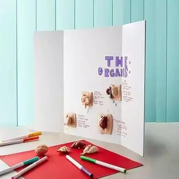 4 шт., тройные доски для плакатов, маленькие белые презентационные доски, гофрированная доска для показа, тройная панель для бизнес-дисплея 35cm 4pcs