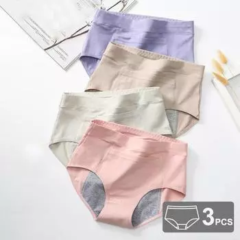 4 шт. трусики для менструального периода, женское нижнее белье, хлопковые расширенные герметичные физиологические штаны, трусы для девочек M