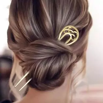 4 шт. U-образная вилка для волос в китайском стиле, легкий сплав, противоскользящий, длинные густые волосы серебряный